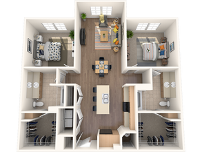 2 Bed, 2 Bath 04306 floor plan
